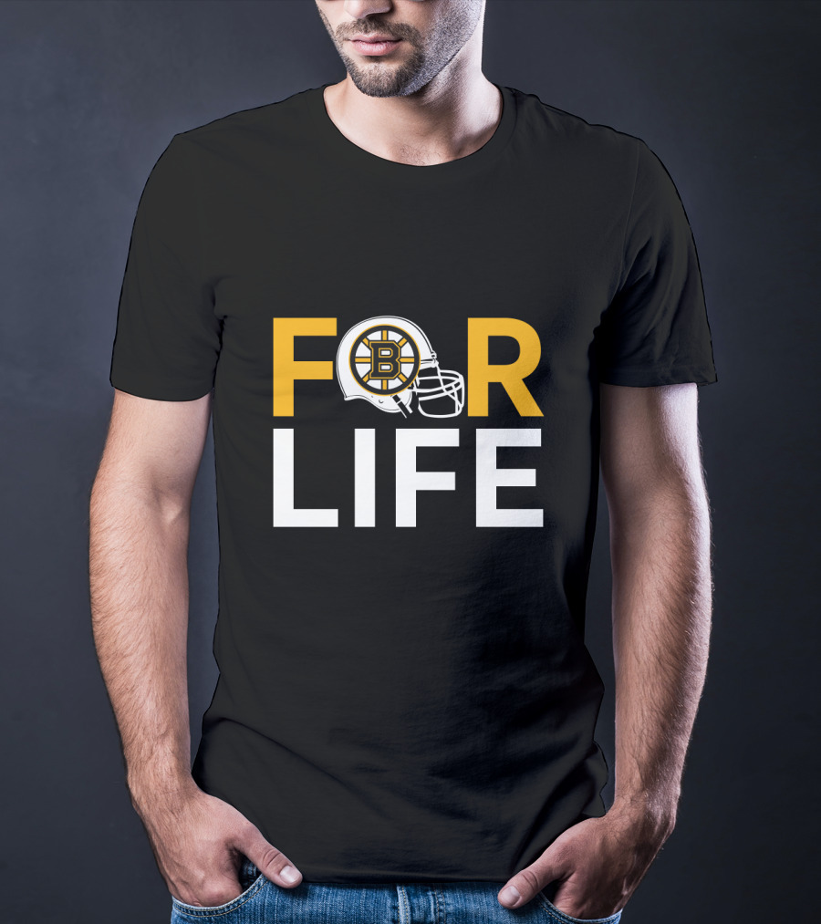 Boston Bruins Helmet For Life T-Shirt