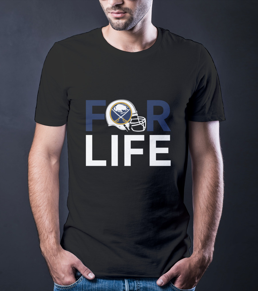 Buffalo Sabres For Life Helmet Logo Fan Loyalty T-Shirt