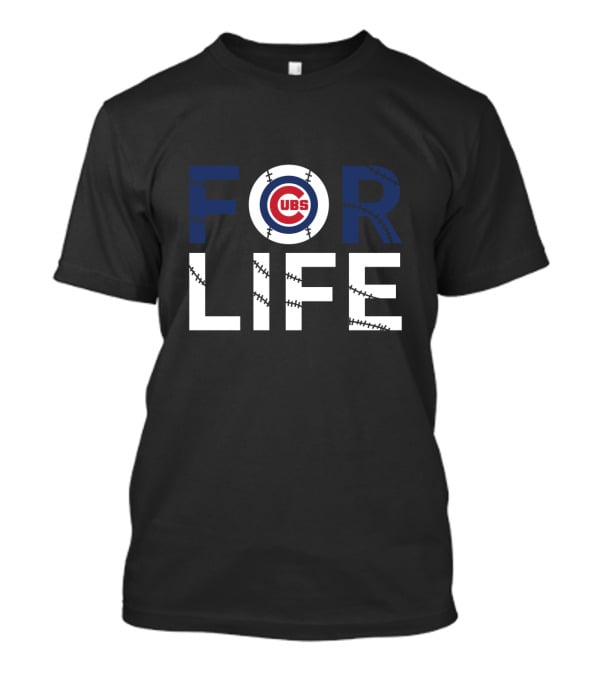 Cubs Baseball Stitching Logo Chicago Cubs For Life T-Shirt