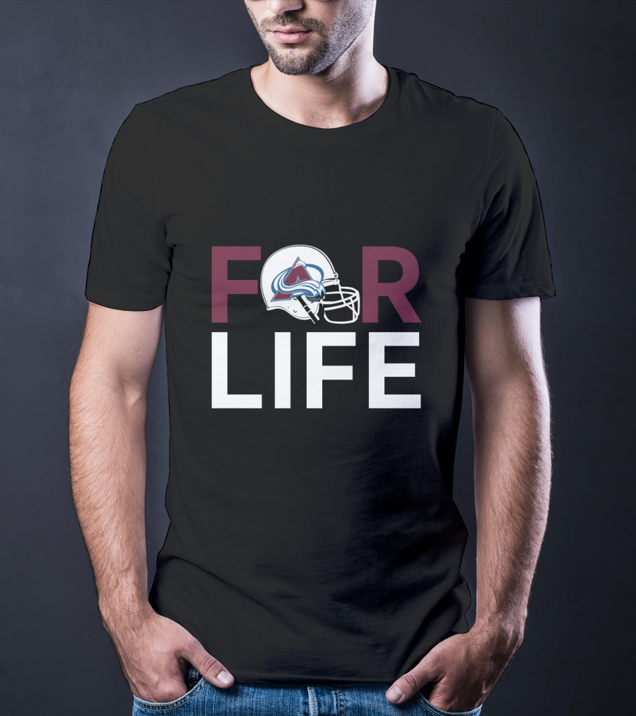 Colorado Avalanche Helmet Logo For Life T-Shirt