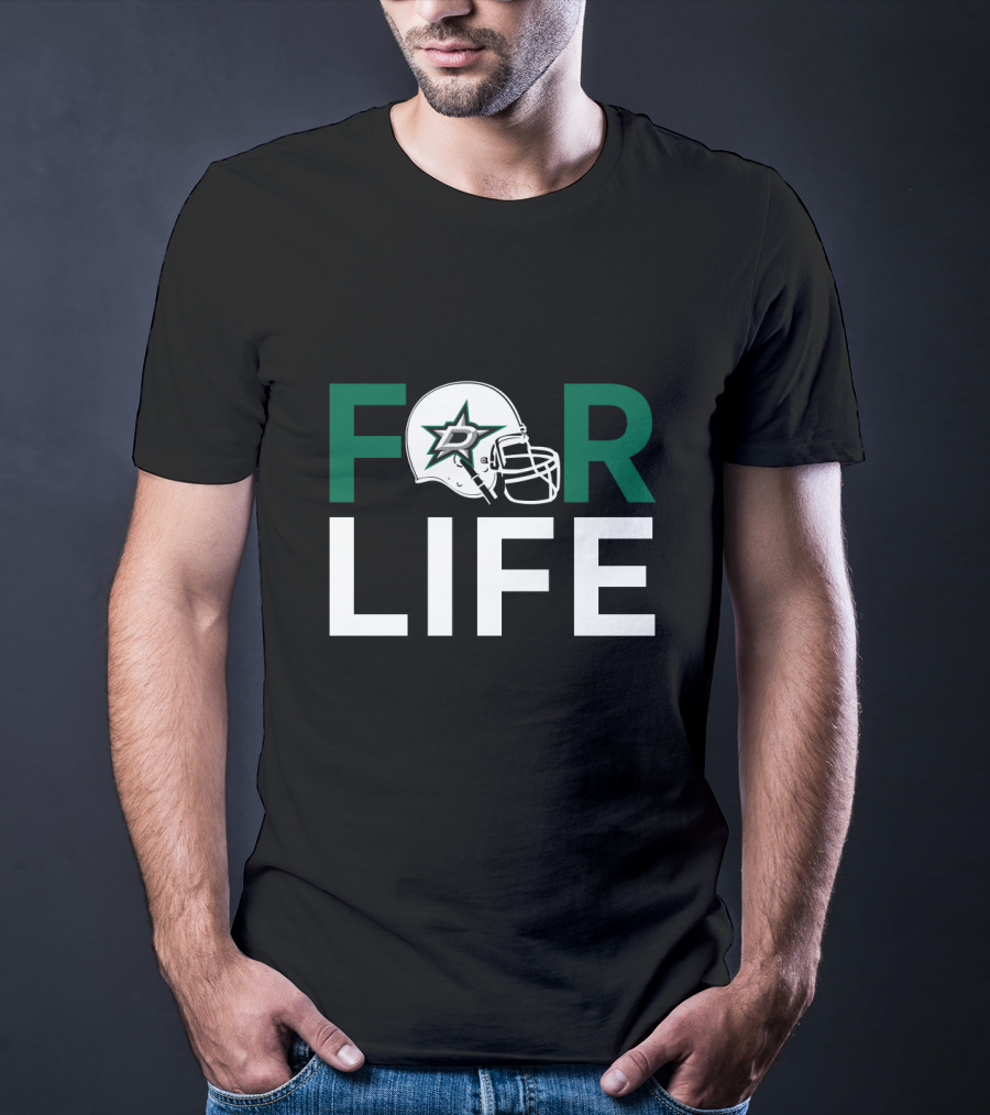 Dallas Stars Helmet Logo For Life Fan Commitment T-Shirt