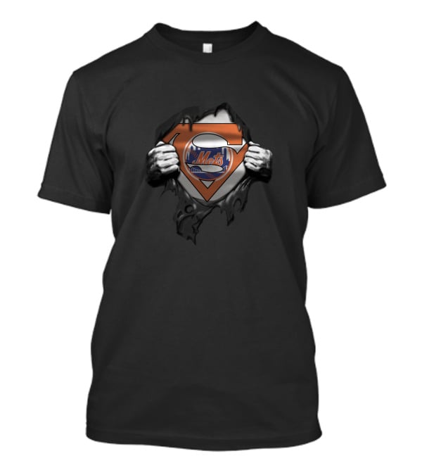 New York Mets Superman Logo Crossover Fan Gear T-Shirt