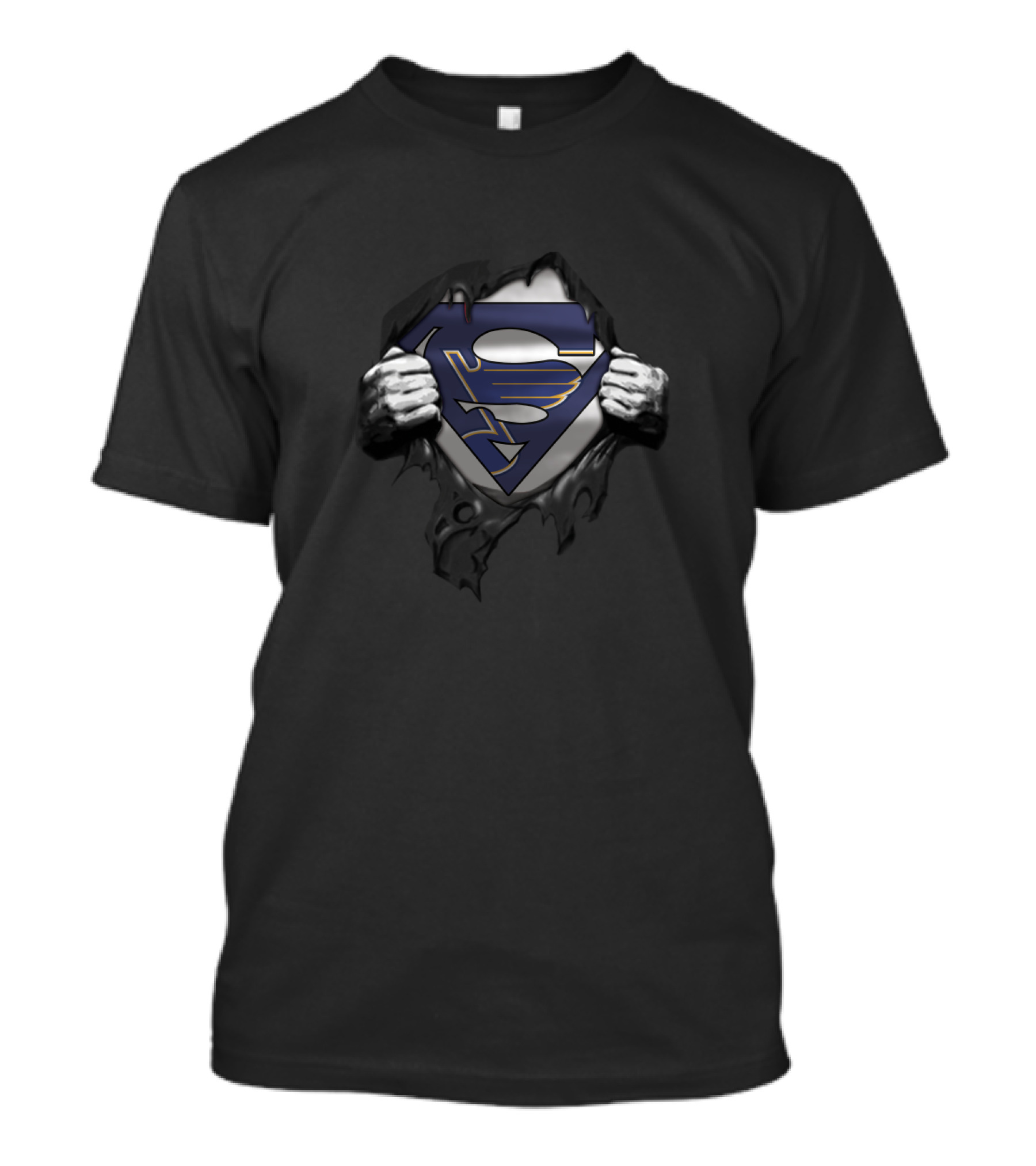 St. Louis Blues And Superman Symbol Fusion For Fans T-Shirt