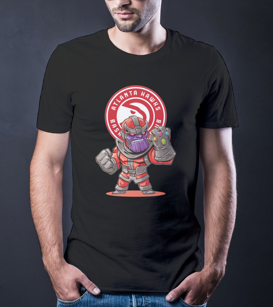 Atlanta Hawks Fans Thanos Basketball Crossover T-Shirt