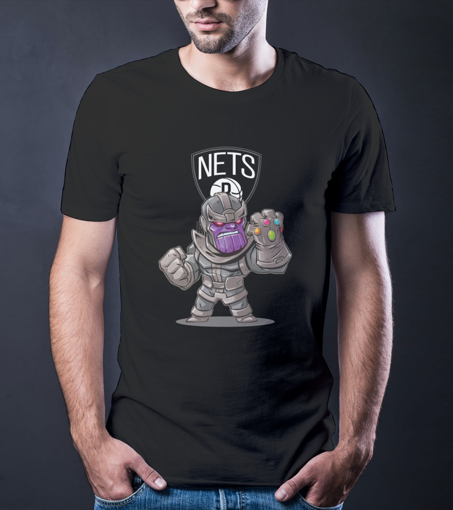 Thanos Nets Brooklyn Fans Infinity Gauntlet T-Shirt
