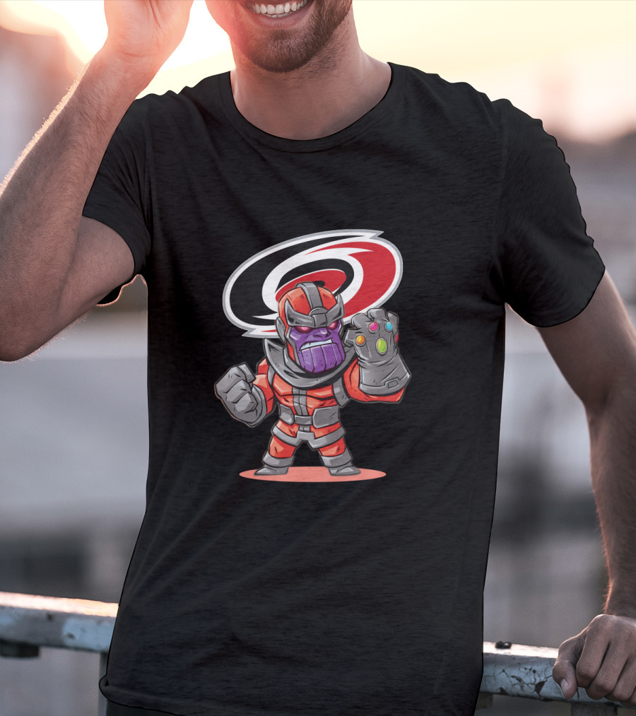 Thanos Hurricanes Mashup With Infinity Gauntlet And Carolina T-Shirt