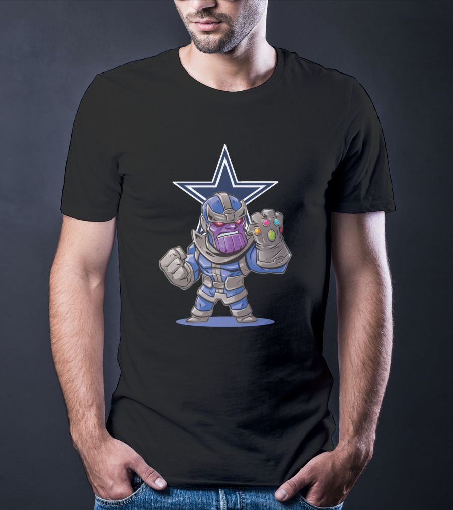 Thanos Dallas Cowboys Infinity Gauntlet Star T-Shirt
