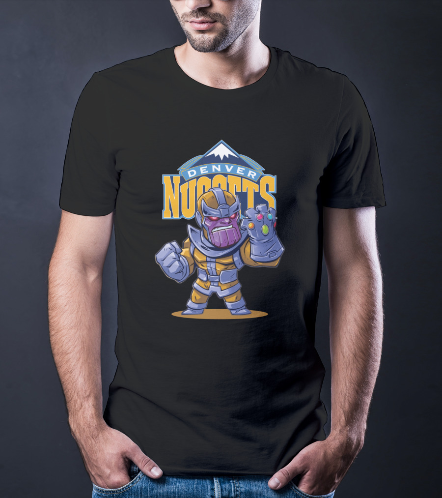 Thanos Denver Nuggets Fan Marvel Basketball Mashup T-Shirt