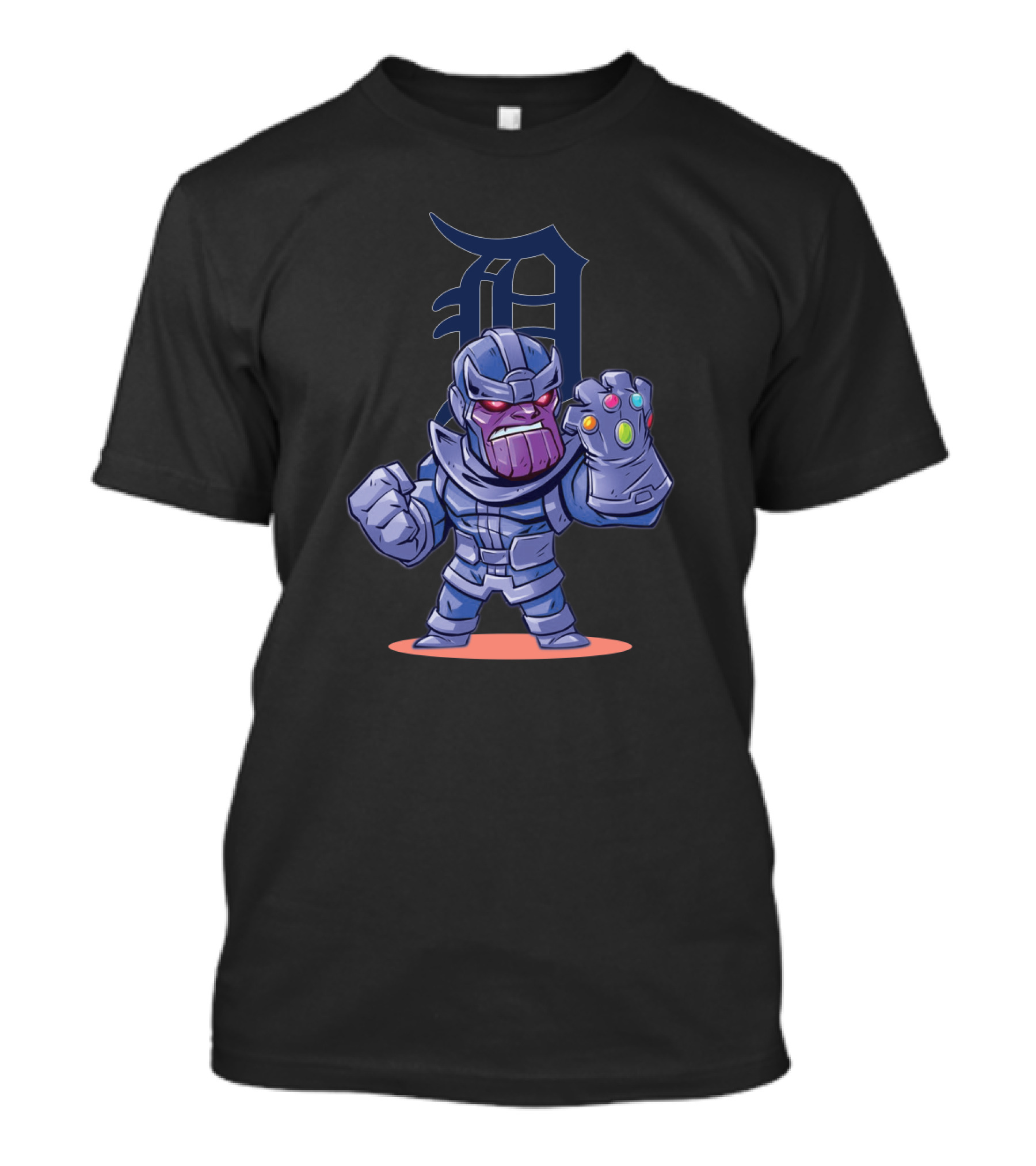 Detroit Tigers Fan Thanos Cartoon With Infinity Gauntlet T-Shirt