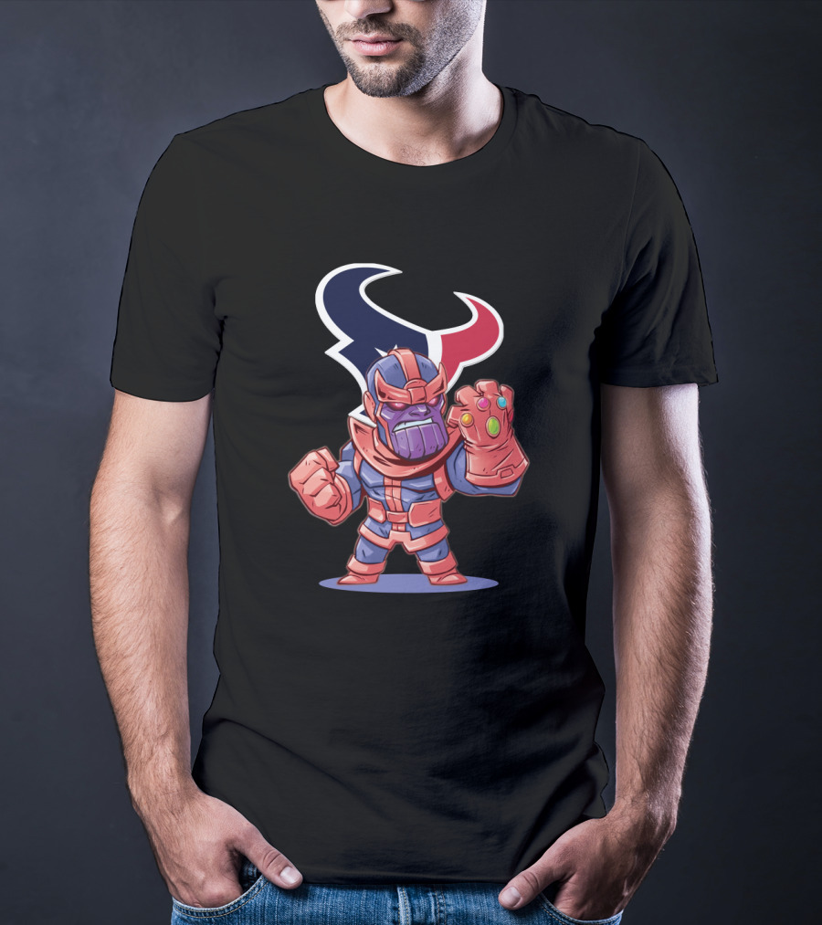 Thanos Infinity Gauntlet Houston Texans Fans Cartoon T-Shirt