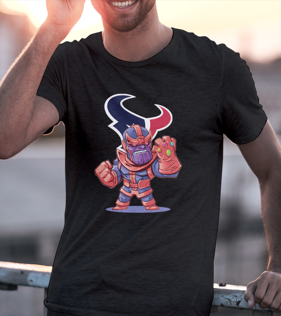 Thanos Infinity Gauntlet Houston Texans Fans Cartoon T-Shirt