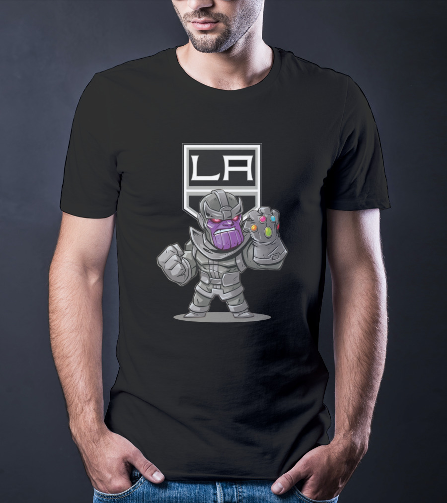 Thanos LA Kings Infinity Gauntlet Logo Crossover T-Shirt