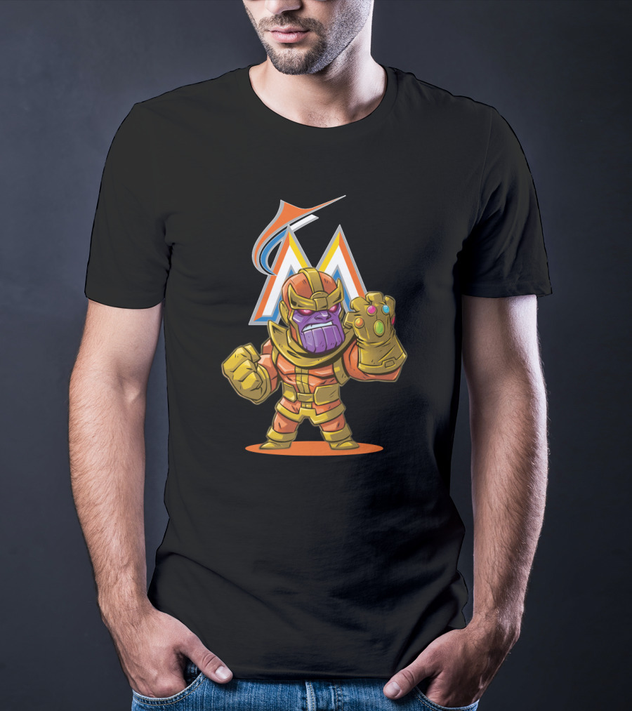 Thanos Miami Marlins Infinity Gauntlet Mashup T-Shirt