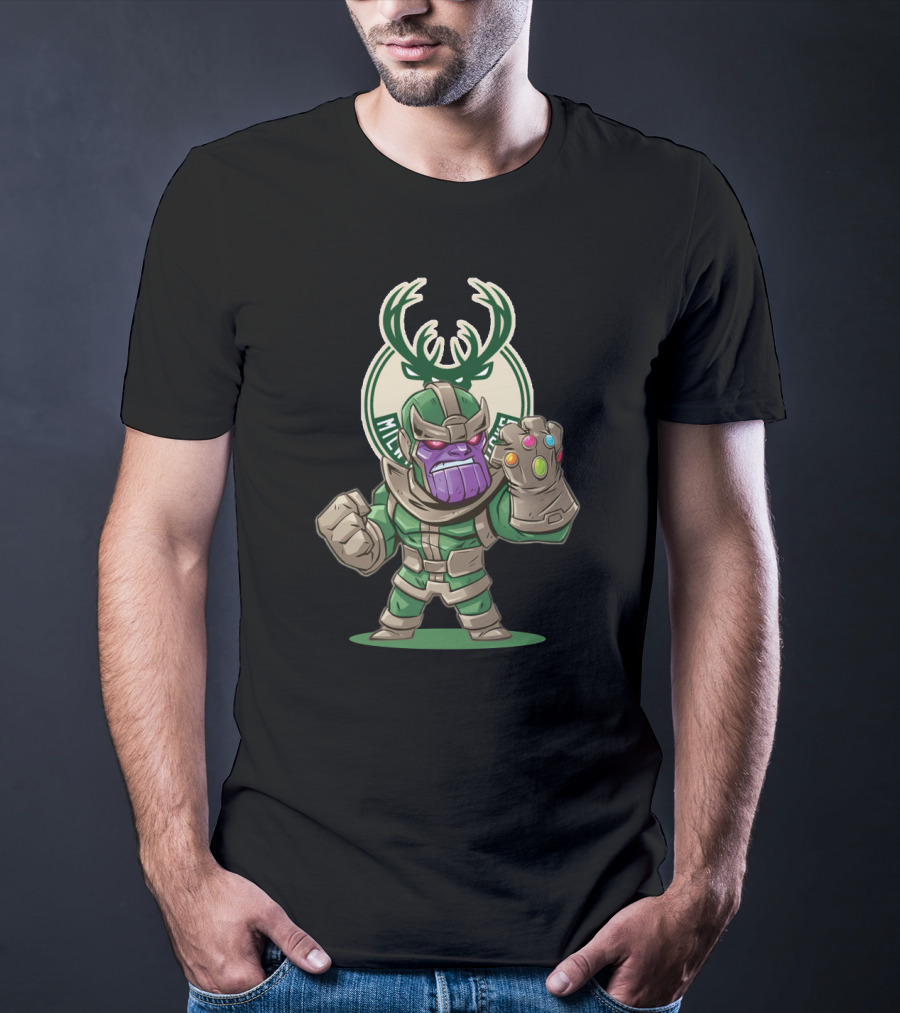 Milwaukee Bucks Fans Love Thanos With Infinity Gauntlet T-Shirt