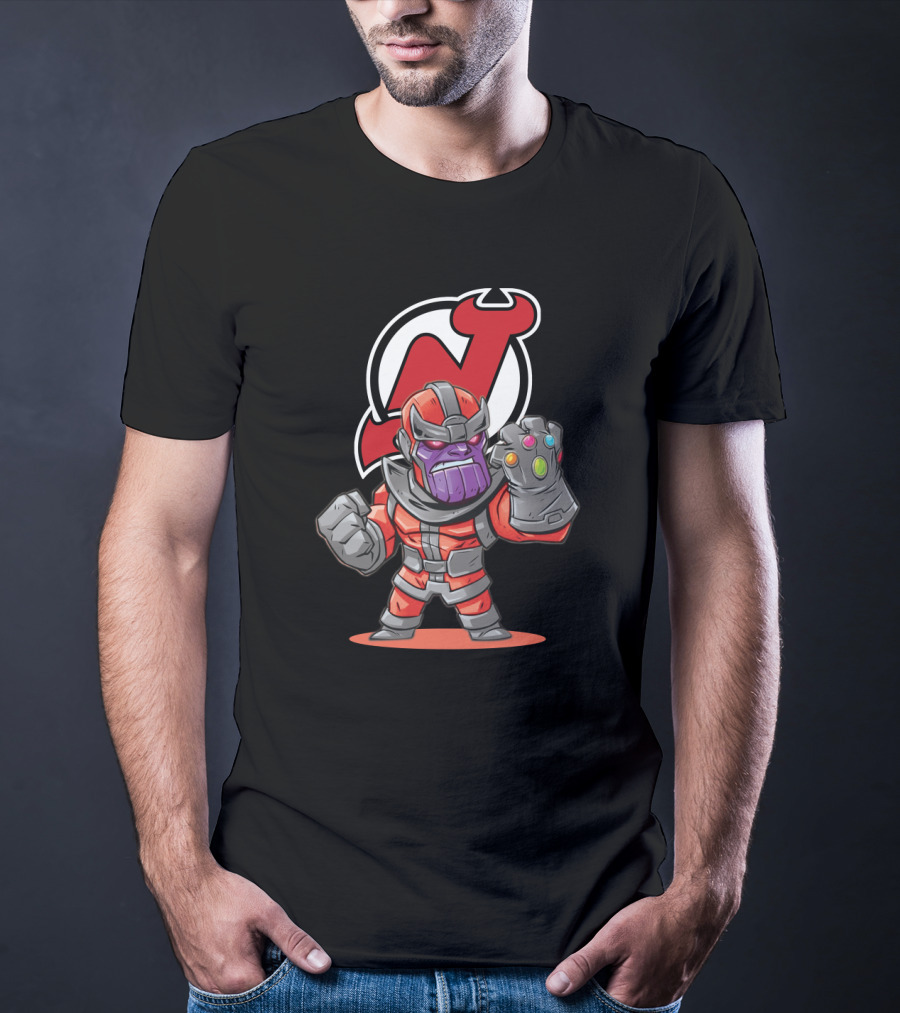 Thanos Infinity Gauntlet Meets New Jersey Devils NHL Fan T-Shirt