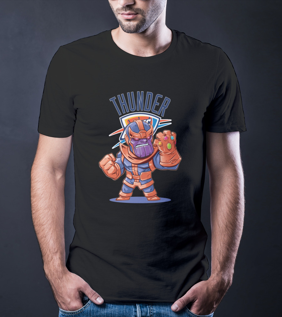 Thunder Basketball Cartoon Villain Crossover T-Shirt