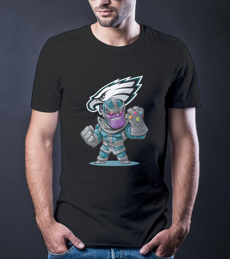 Thanos Philadelphia Eagles Infinity Gauntlet Crossover T-Shirt