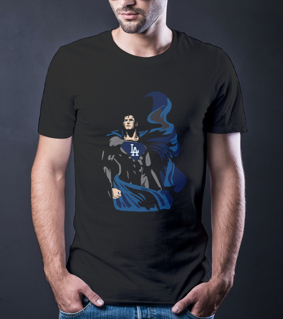 LA Superman Dodgers Hero Iconic Crossover T-Shirt