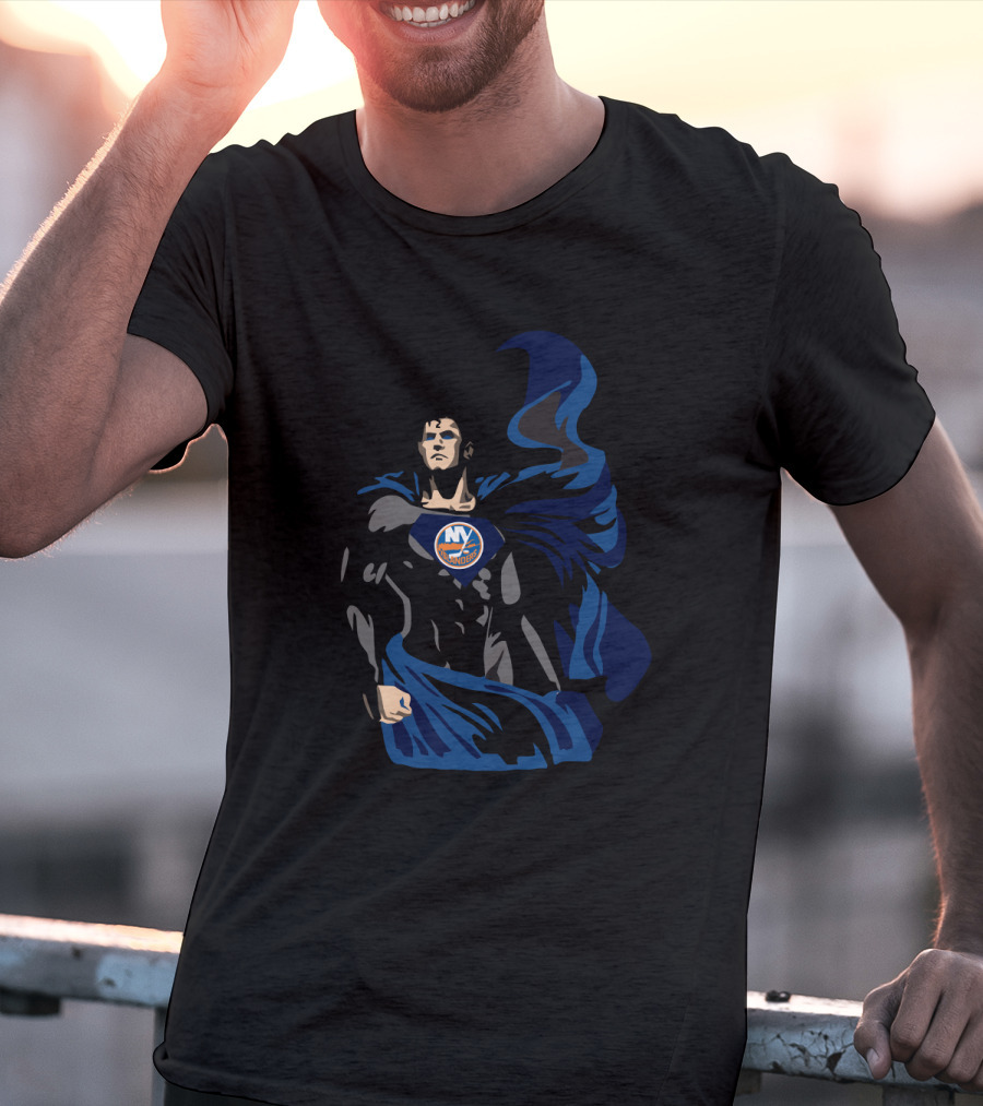 Superman NY Islanders NHL Superhero Crossover T-Shirt