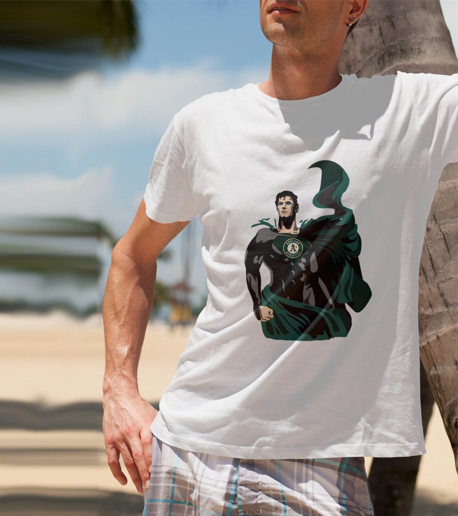 Oakland Athletics Superhero Emblem Combination T-Shirt