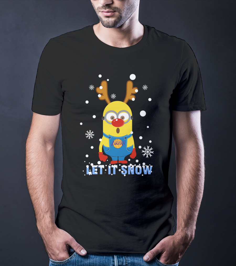 Los Angeles Lakers Minion Let It Snow Xmas Fans T-Shirt