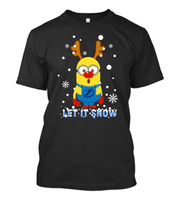Let It Snow Tampa Bay Lightning Minion Reindeer Winter Holiday Theme T-Shirt
