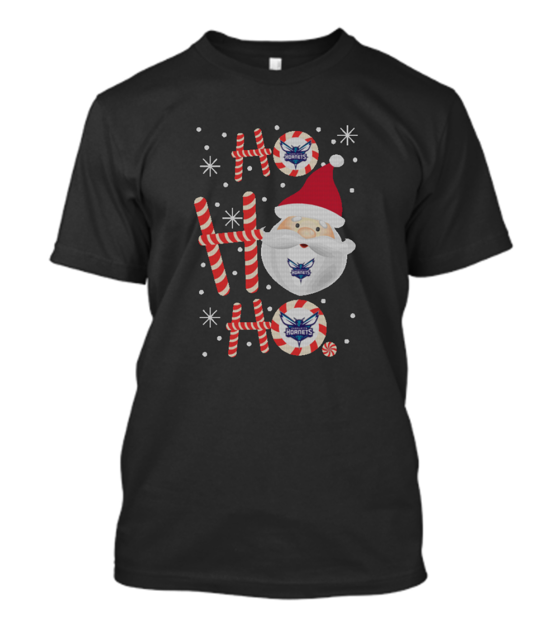 Santa Ho Ho Ho Charlotte Hornets Christmas Fan Celebration T-Shirt