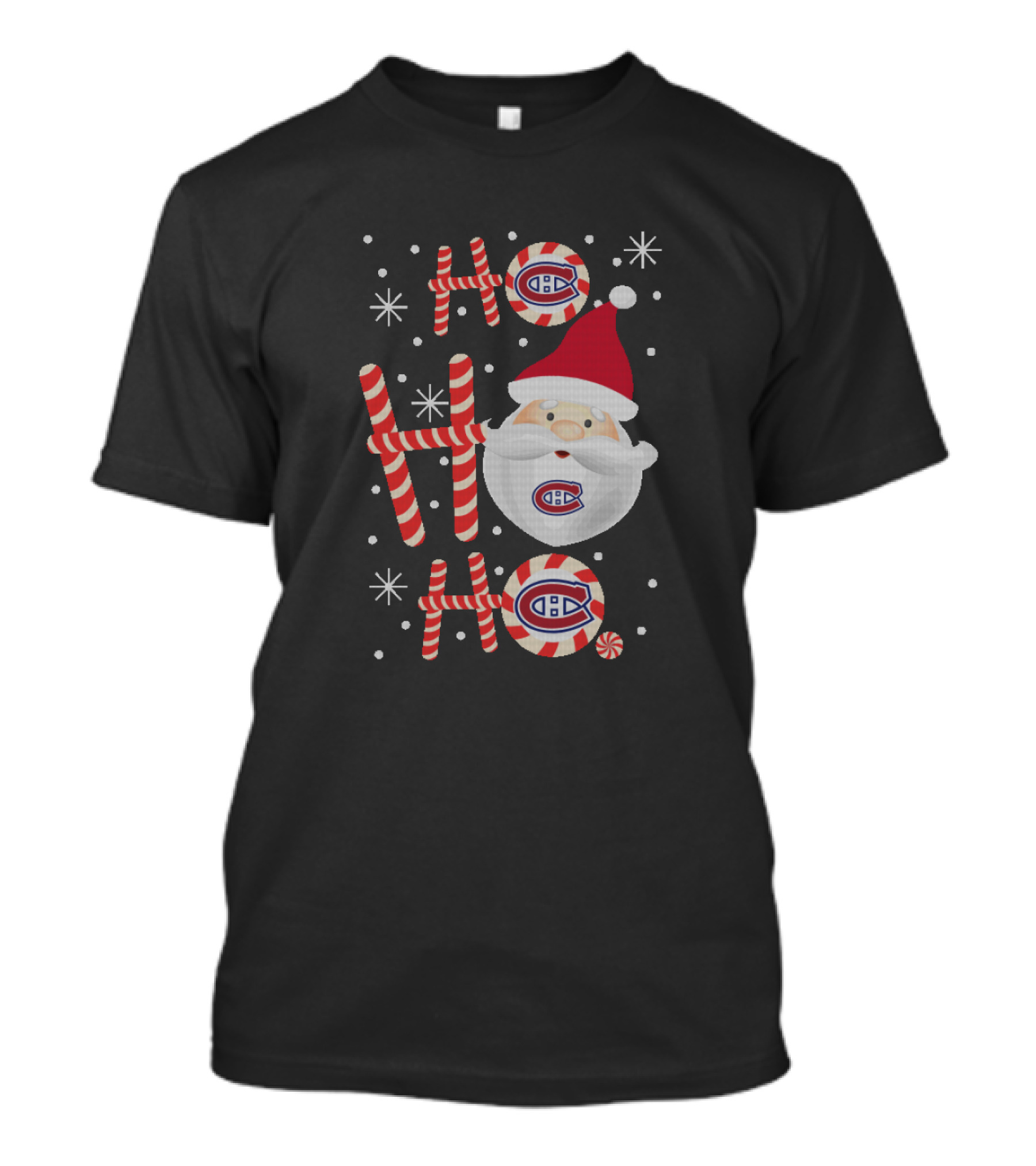 Ho Ho Ho Christmas Canadiens Santa Claus MontrEal Hockey Fans T-Shirt