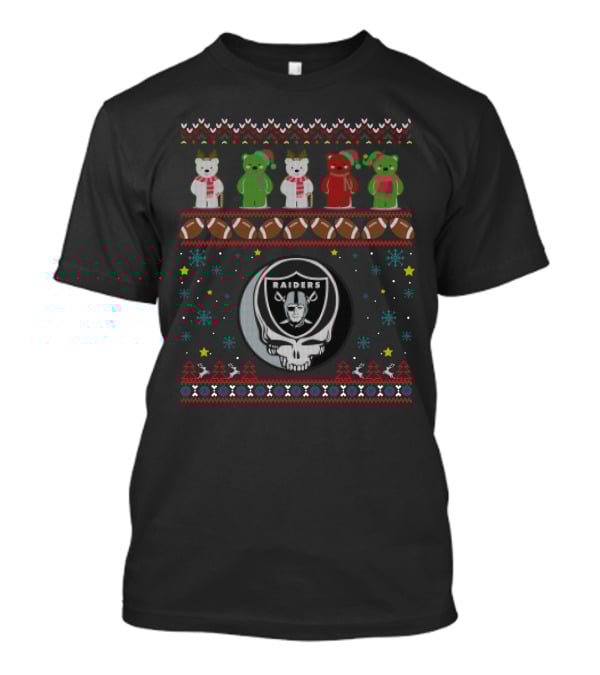 Oakland Raiders Grateful Dead Bears Christmas T-Shirt