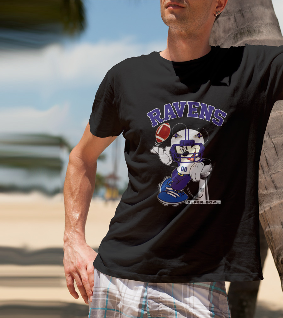Ravens Mickey Super Bowl Nfl Baltimore T-Shirt