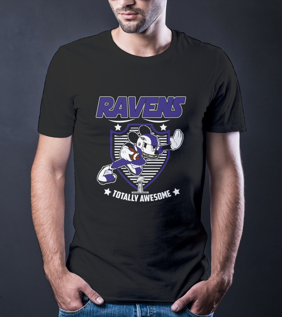 Ravens Totally Awesome Mickey Football Fan T-Shirt