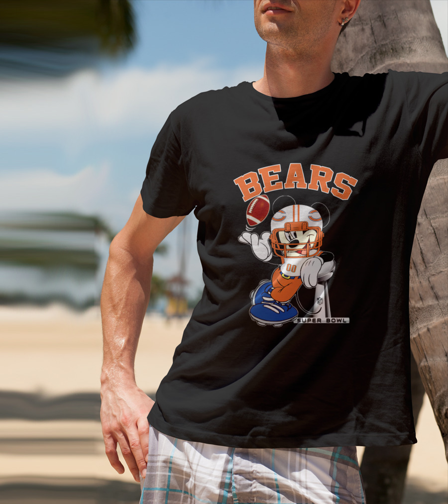 Bears Nfl Mickey Super Bowl Football Character T-Shirt