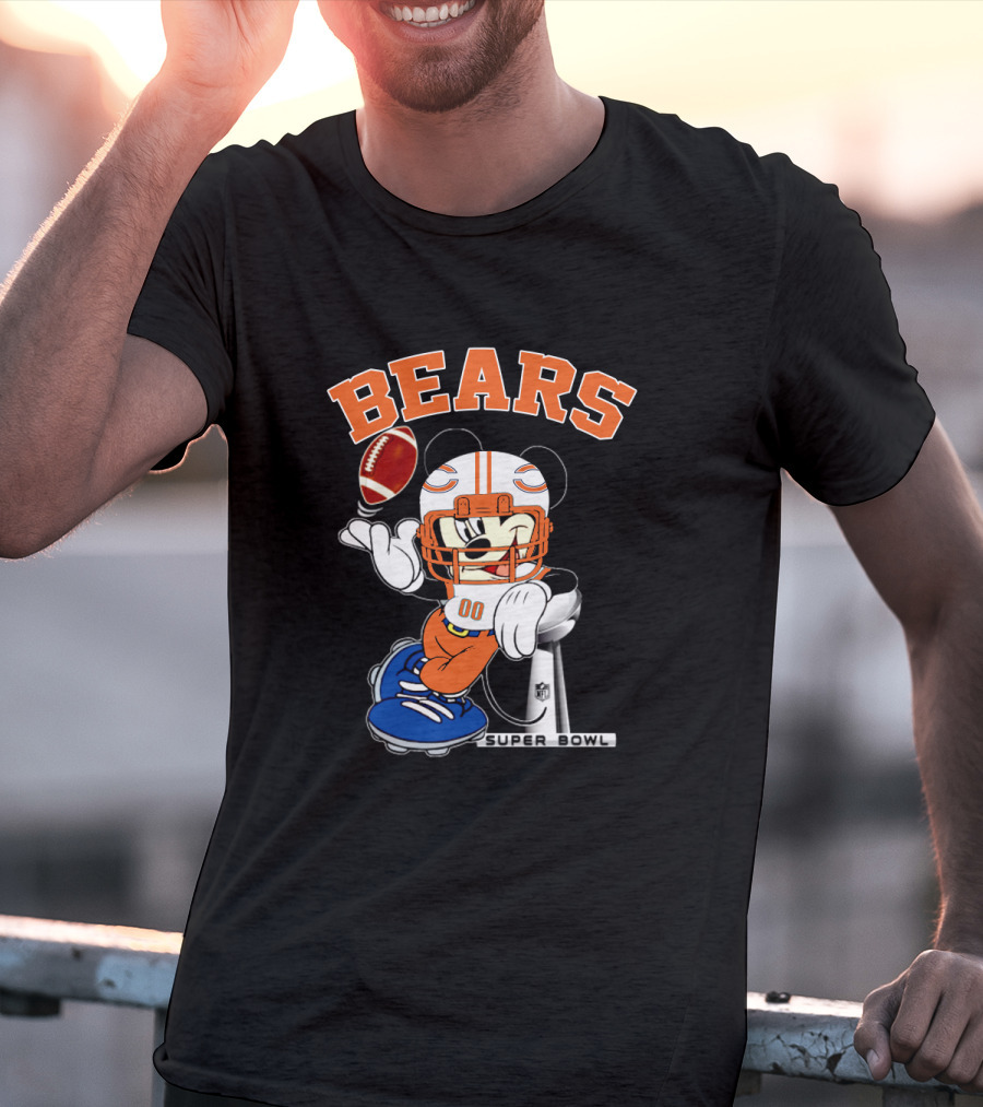 Bears Nfl Mickey Super Bowl Football Character T-Shirt