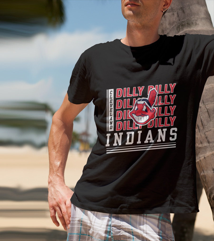 Cleveland Indians Dilly Dilly Red Text Chief Wahoo T-Shirt