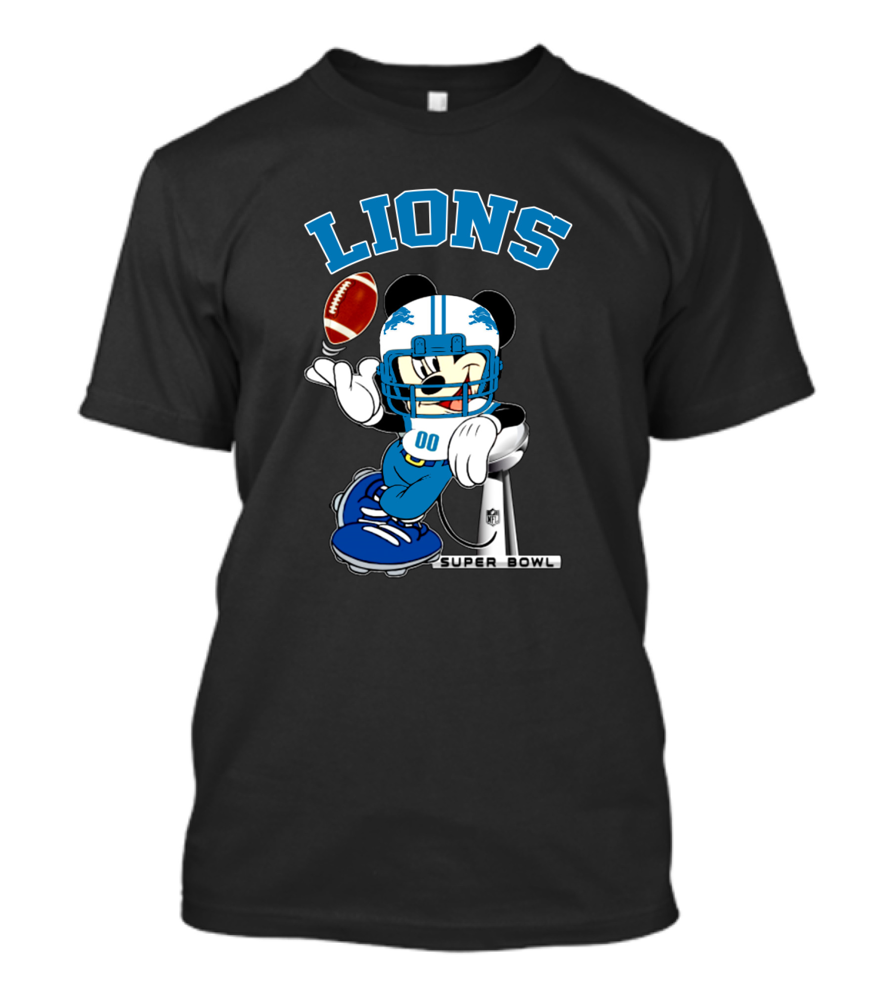 Lions Mickey Nfl Super Bowl Football T-Shirt
