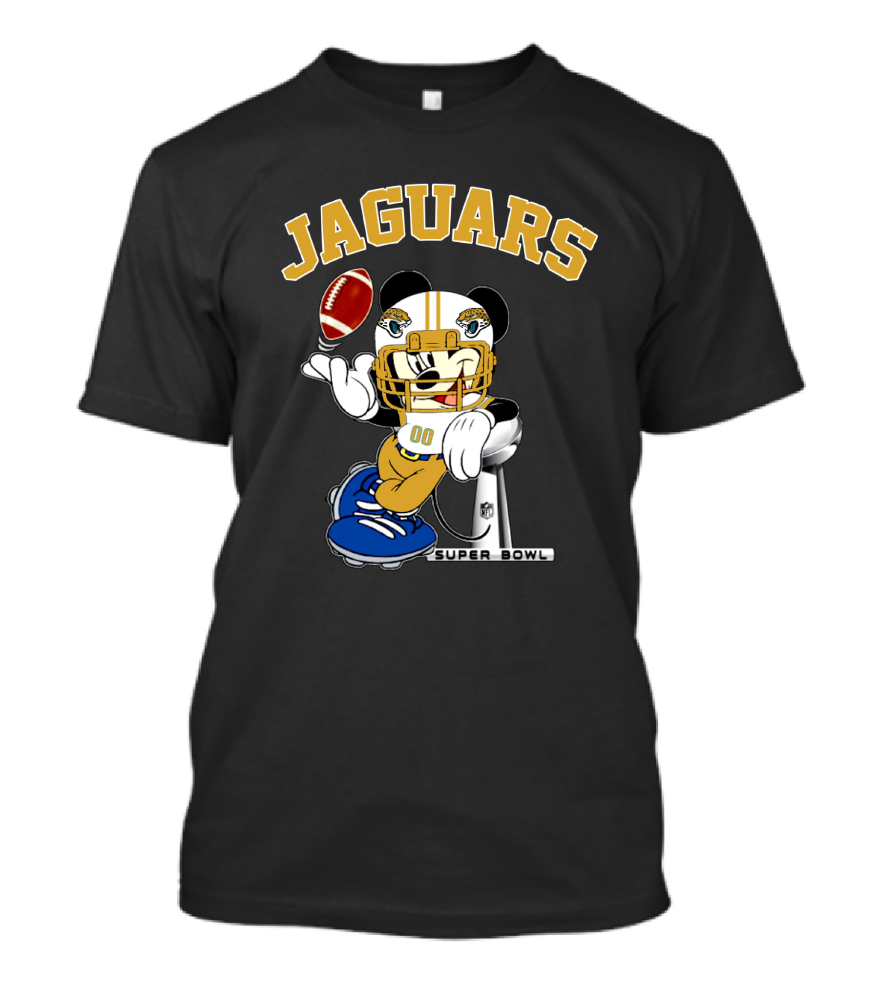 Jaguars Mickey Mouse Nfl Super Bowl Football T-Shirt