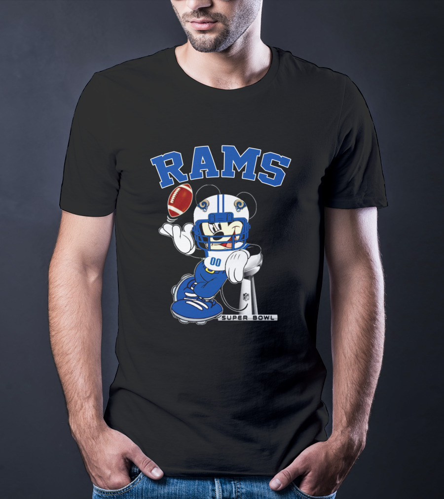 Rams Mickey Super Bowl Los Angeles Nfl Football T-Shirt