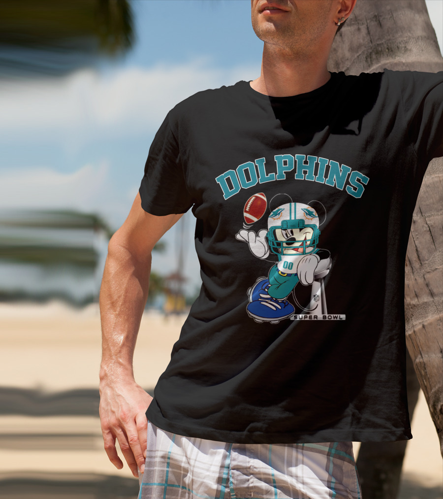Miami Dolphins Mickey Nfl Super Bowl Football T-Shirt