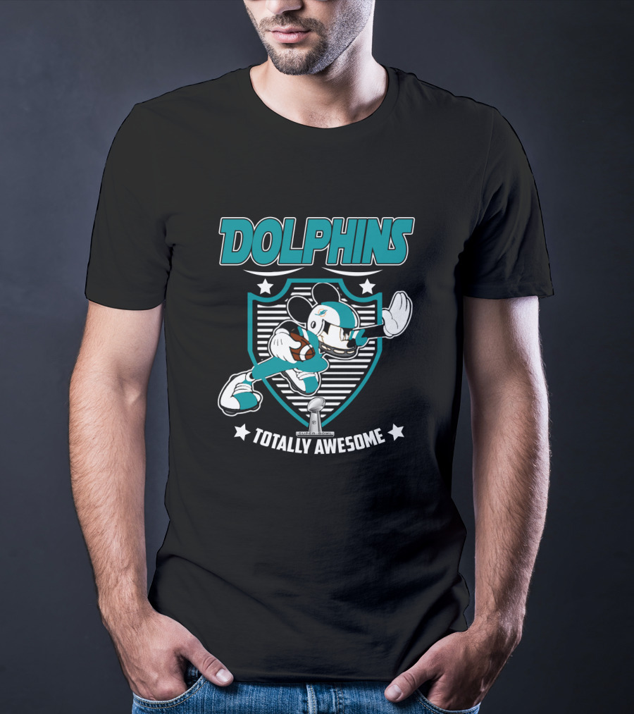 Dolphins Totally Awesome Mickey Football T-Shirt