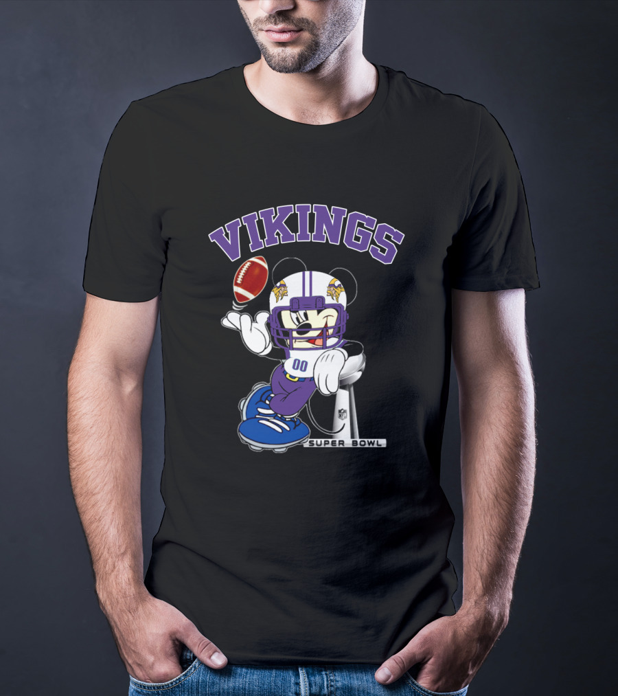 Vikings Minnesota Mickey Nfl Super Bowl Football T-Shirt