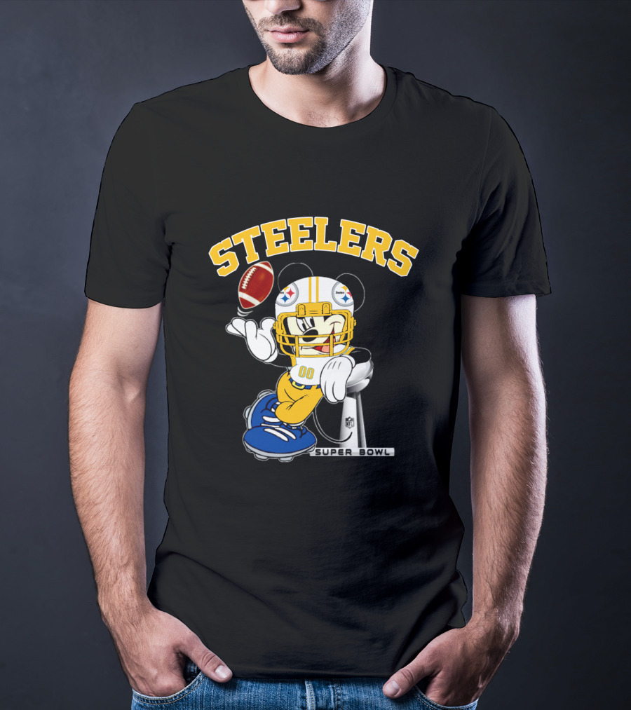 Steelers Mickey Nfl Super Bowl Football Character T-Shirt