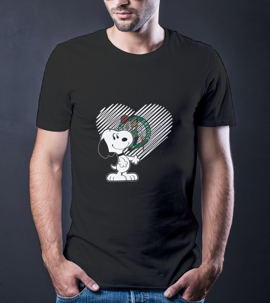 Snoopy Heart Boston Celtics Basketball Fans T-Shirt