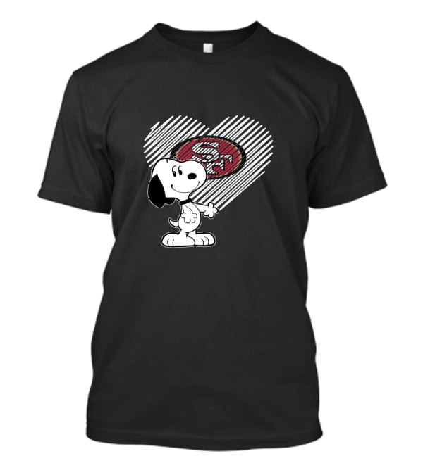 Snoopy Heart San Francisco 49ers Logo Fan Love T-Shirt