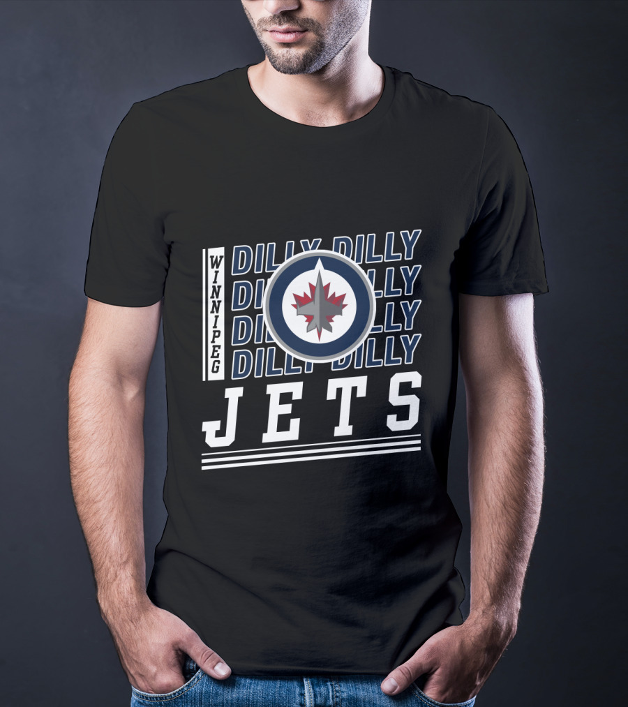 Winnipeg Jets Logo With Repeated Dilly Dilly Phrase T-Shirt