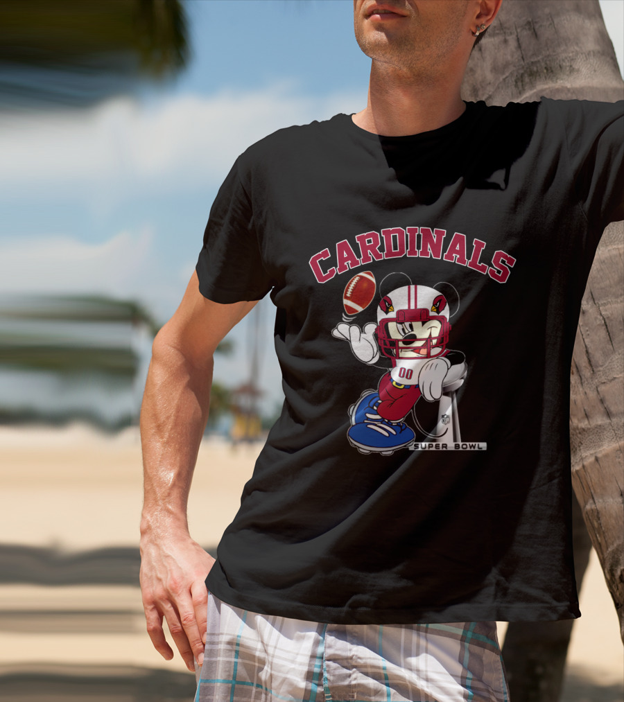 Cardinals Super Bowl Mickey Nfl Football T-Shirt