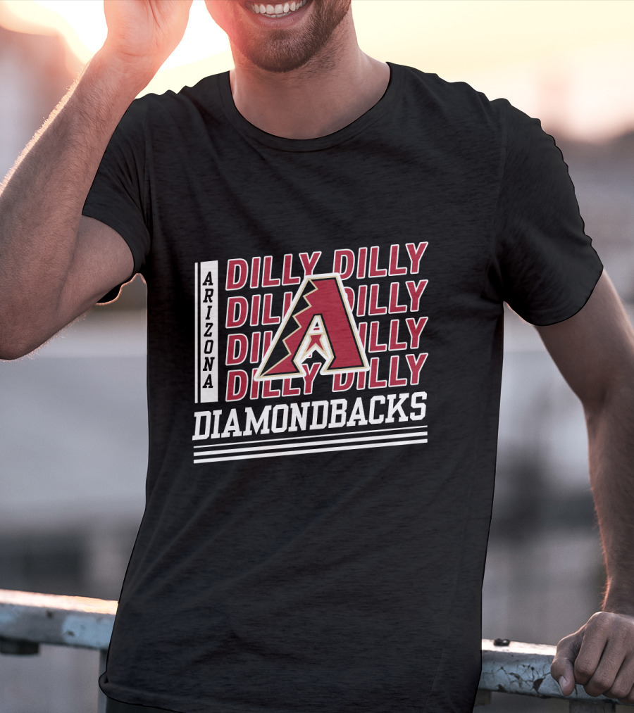Arizona Diamondbacks Dilly Dilly A Logo Repeated Text T-Shirt