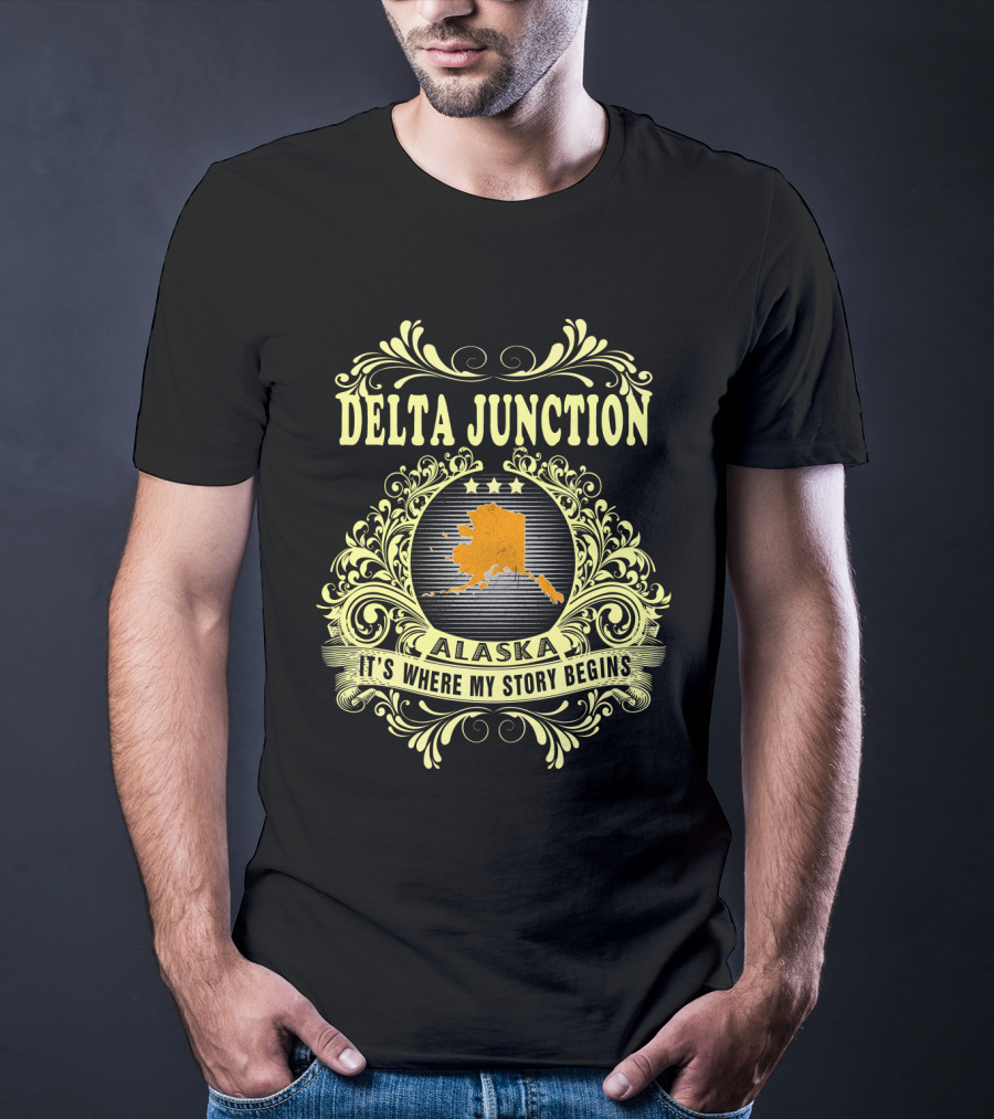 Delta Junction Alaska It's Where My Story Begins Vintage Ornamental T-Shirt