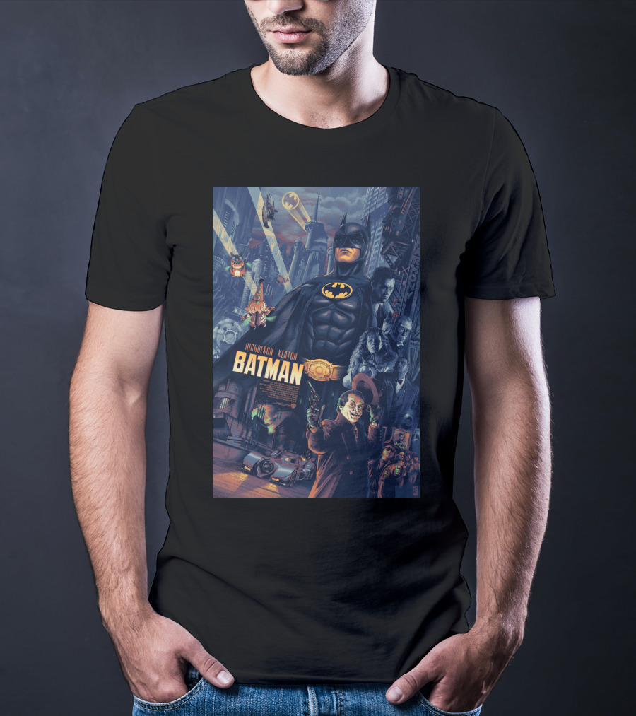 Batman 1989 Nicholson Keaton Gotham City Movie T-Shirt