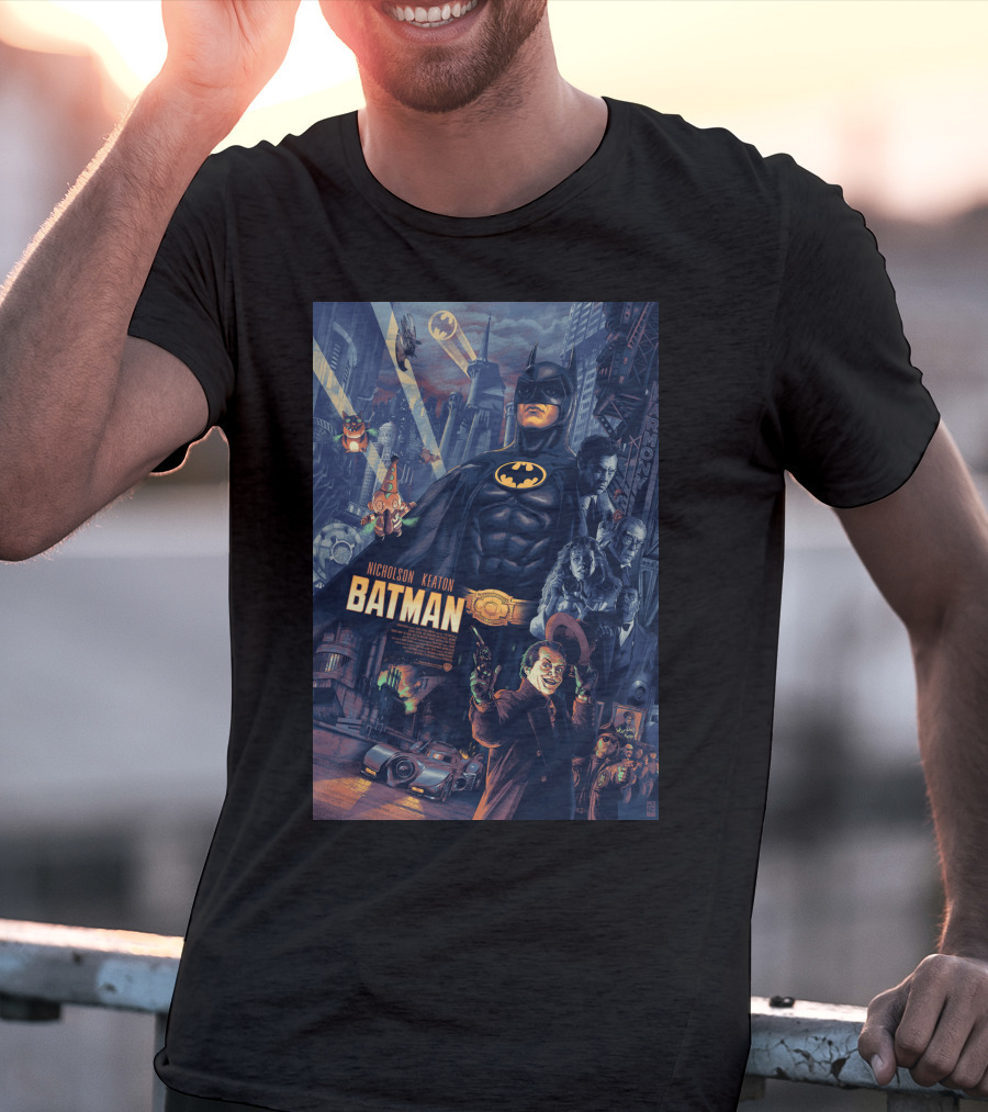 Batman 1989 Nicholson Keaton Gotham City Movie T-Shirt