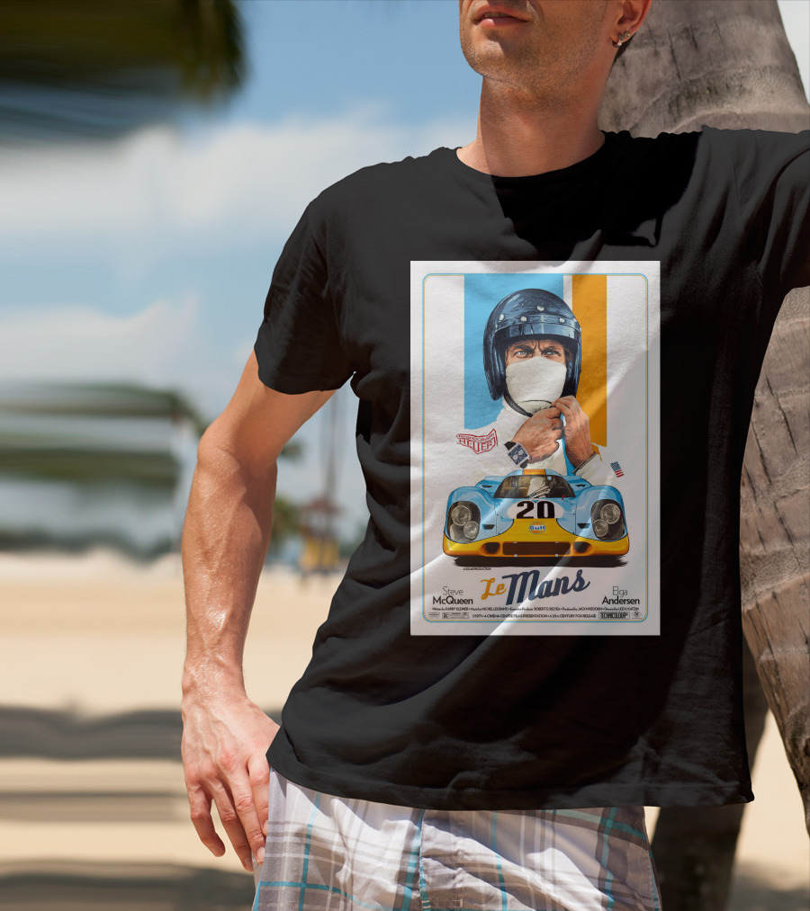 Steve Mcqueen Le Mans Gulf Driver 20 Elga Andersen T-Shirt